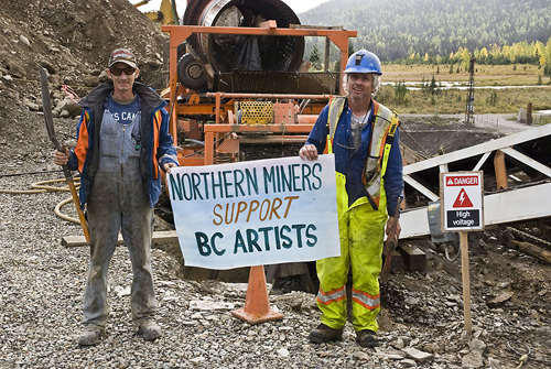 BC Miners speak out against BC arts cuts. Photo: Bill Horne
